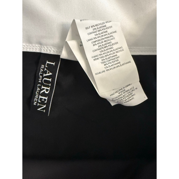 Ralph Lauren High-Waist Bikini Bottom Black White Trim Size 4 NWT $70 MSRP - Picture 4 of 5